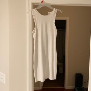 White bandage dress. Size- L  tight, rayon &spandex. Perfect for bach events
